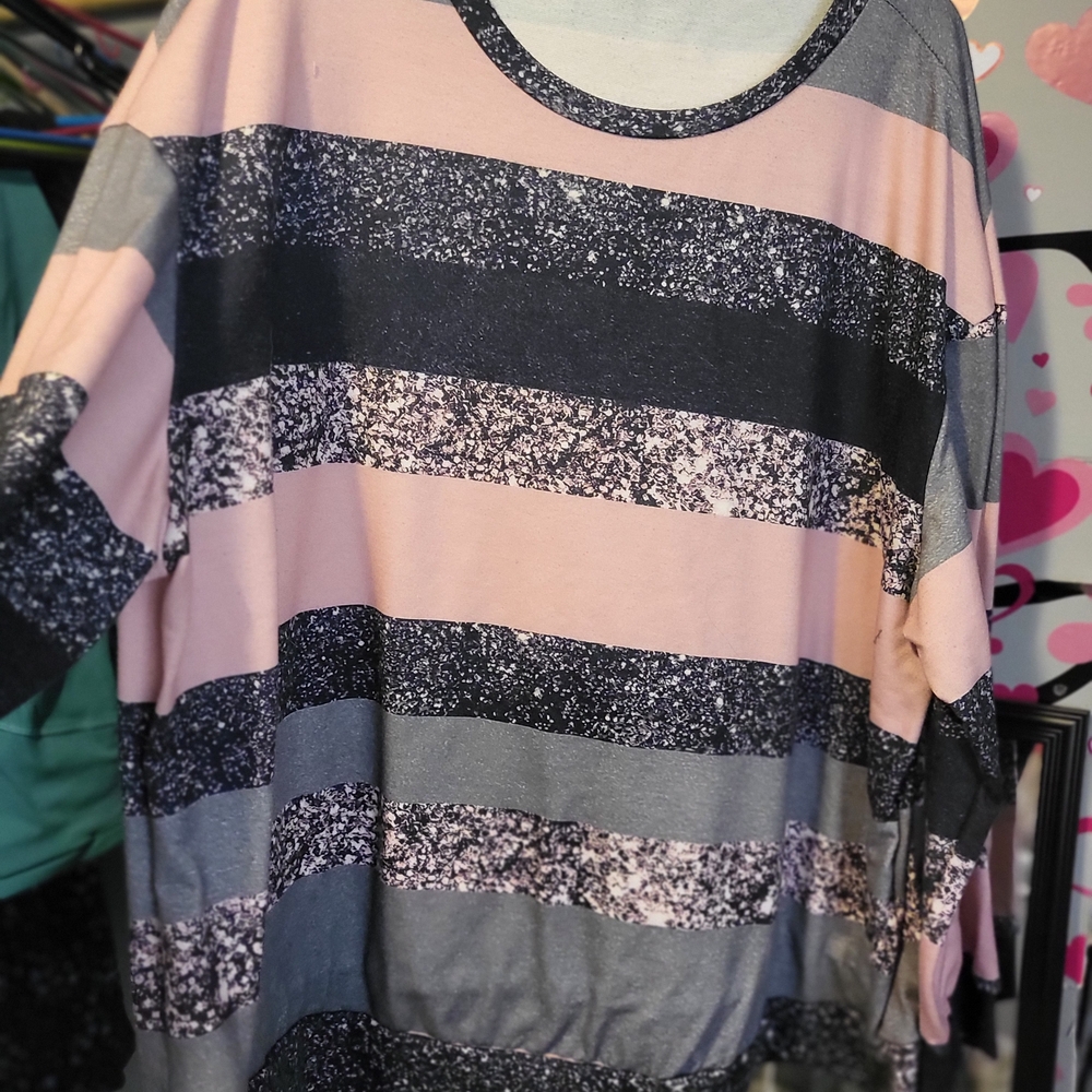 SHEIN Pink and Black Oversized Top